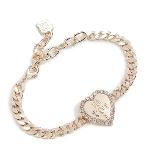DANNIJO Moi Toi ❤️ Me You Crystal Heart Chunky Curb Chain Bracelet